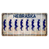 Nebraska Genius of Creative Energy Cut License Plate Strips (Set of 8) Cowboy - Leaning