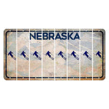 Nebraska Genius of Creative Energy Cut License Plate Strips (Set of 8) Skier