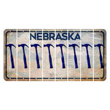 Nebraska Genius of Creative Energy Cut License Plate Strips (Set of 8) Hammer