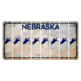 Nebraska Genius of Creative Energy Cut License Plate Strips (Set of 8) Bull Rider