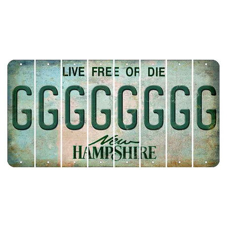 New Hampshire Cannon Mountain Cut License Plate Strips (Set of 8) G