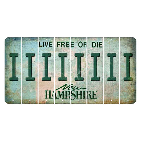 New Hampshire Cannon Mountain Cut License Plate Strips (Set of 8) I