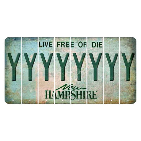 New Hampshire Cannon Mountain Cut License Plate Strips (Set of 8) Y