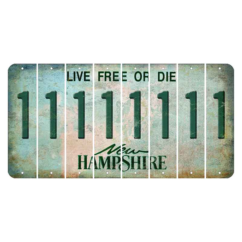 New Hampshire Cannon Mountain Cut License Plate Strips (Set of 8) 1