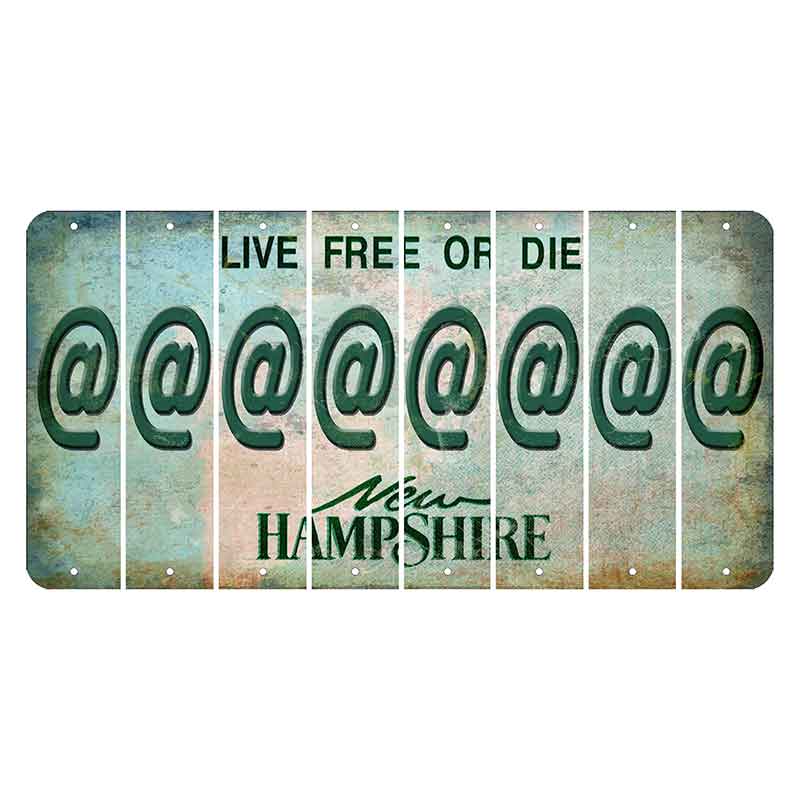 New Hampshire Cannon Mountain Cut License Plate Strips (Set of 8) At Sign