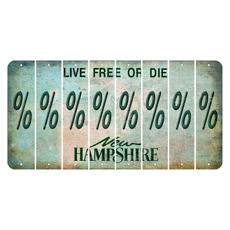 New Hampshire Cannon Mountain Cut License Plate Strips (Set of 8) Percent Sign