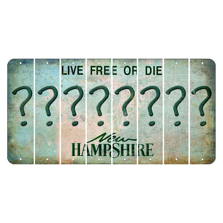 New Hampshire Cannon Mountain Cut License Plate Strips (Set of 8) Question Mark