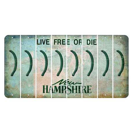 New Hampshire Cannon Mountain Cut License Plate Strips (Set of 8) Parenthesis - Right