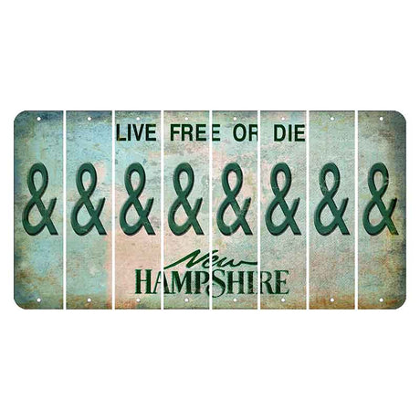 New Hampshire Cannon Mountain Cut License Plate Strips (Set of 8) And Sign