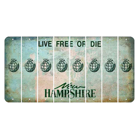 New Hampshire Cannon Mountain Cut License Plate Strips (Set of 8) Grenade