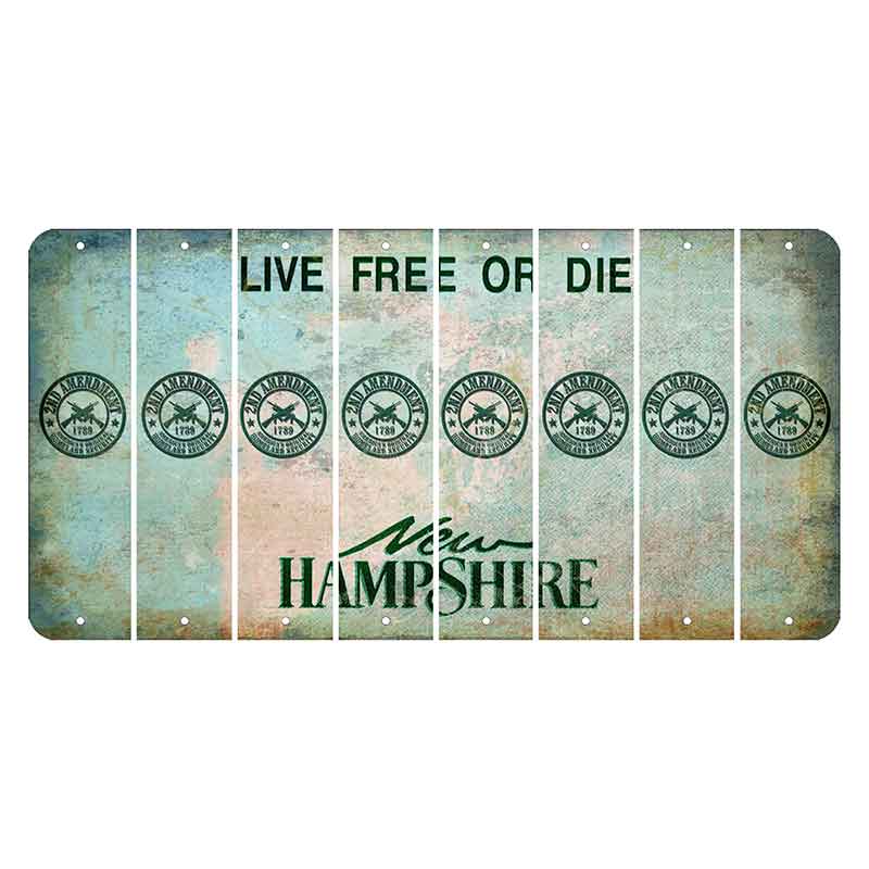 New Hampshire Cannon Mountain Cut License Plate Strips (Set of 8) 2nd Amendment