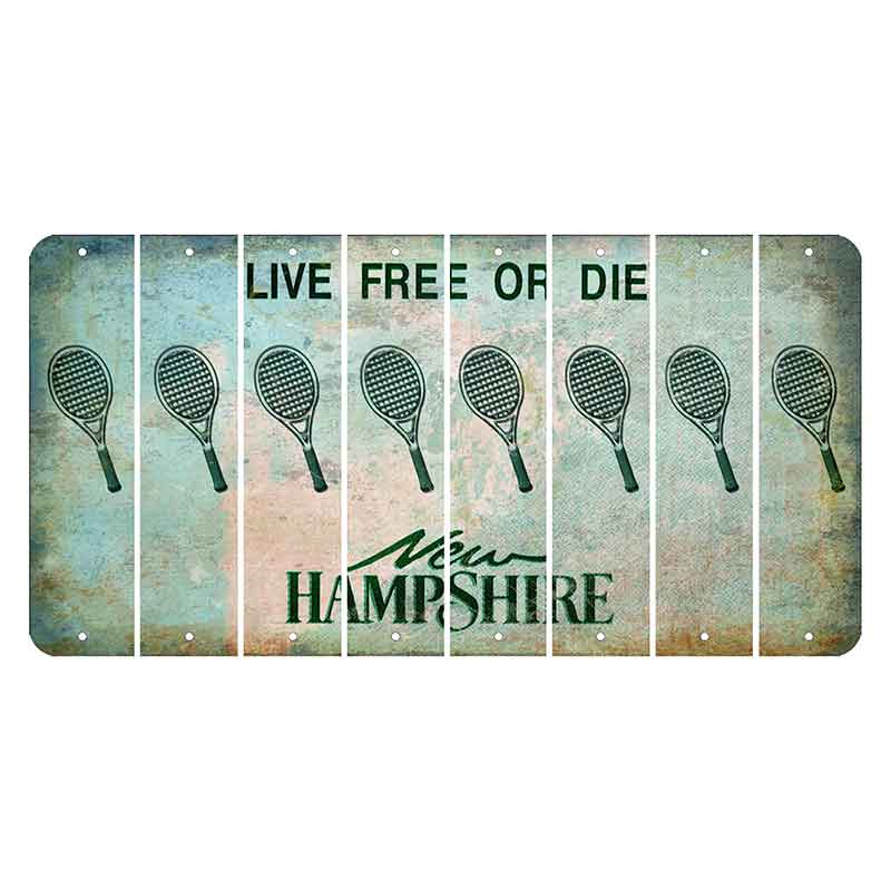 New Hampshire Cannon Mountain Cut License Plate Strips (Set of 8) Tennis Racket