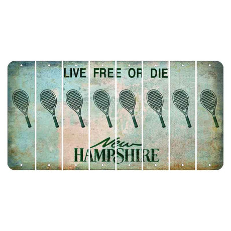 New Hampshire Cannon Mountain Cut License Plate Strips (Set of 8) Tennis Racket