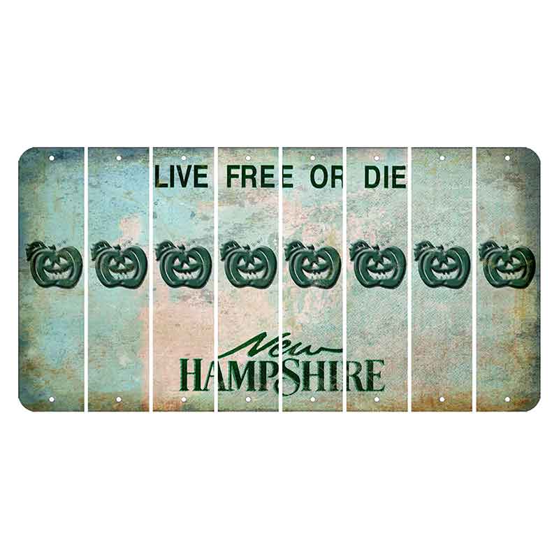 New Hampshire Cannon Mountain Cut License Plate Strips (Set of 8) Pumpkin