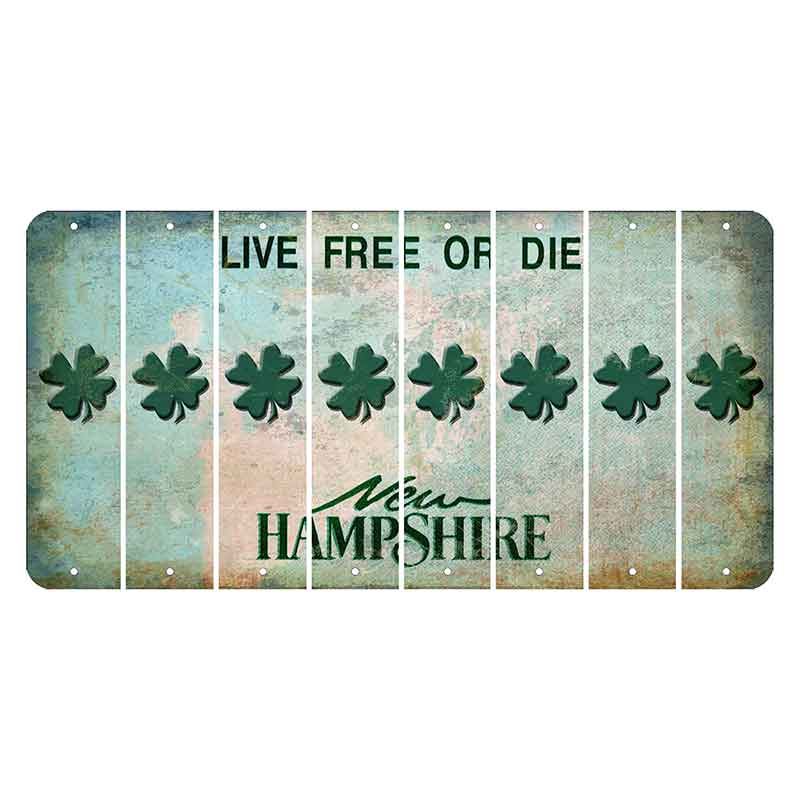 New Hampshire Cannon Mountain Cut License Plate Strips (Set of 8) Shamrock