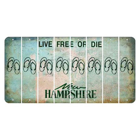 New Hampshire Cannon Mountain Cut License Plate Strips (Set of 8) Flip Flops