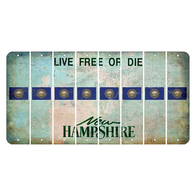 New Hampshire Cannon Mountain Cut License Plate Strips (Set of 8) State Flag