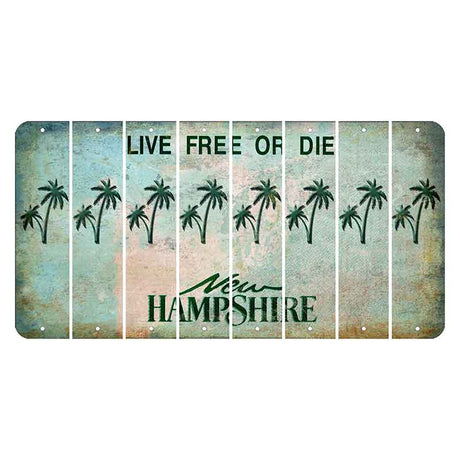 New Hampshire Cannon Mountain Cut License Plate Strips (Set of 8) Palm Trees