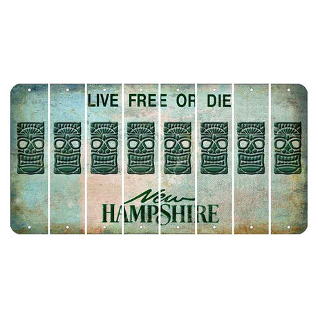 New Hampshire Cannon Mountain Cut License Plate Strips (Set of 8) Tiki