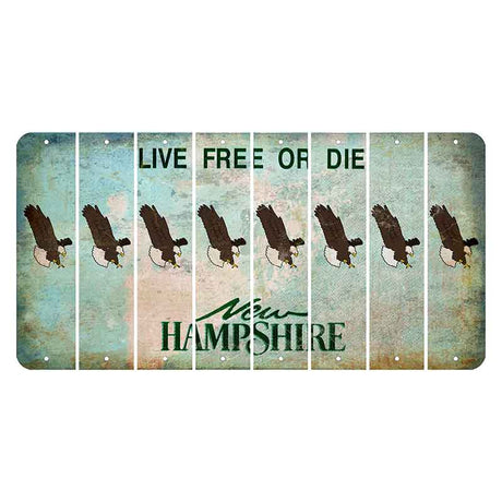 New Hampshire Cannon Mountain Cut License Plate Strips (Set of 8) Bald Eagle