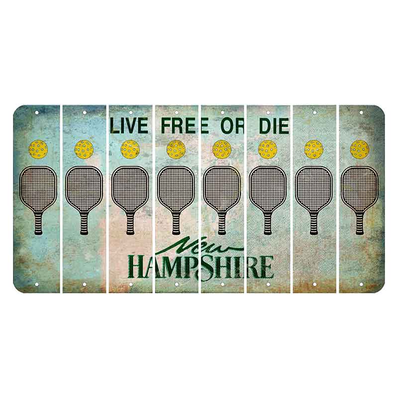 New Hampshire Cannon Mountain Cut License Plate Strips (Set of 8) Pickleball