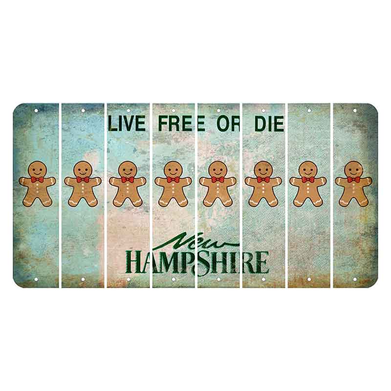 New Hampshire Cannon Mountain Cut License Plate Strips (Set of 8) Gingerbread Man