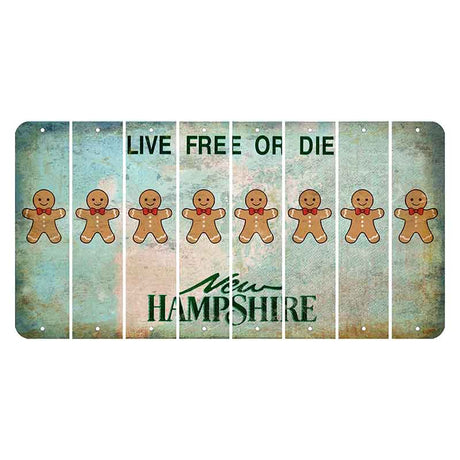 New Hampshire Cannon Mountain Cut License Plate Strips (Set of 8) Gingerbread Man