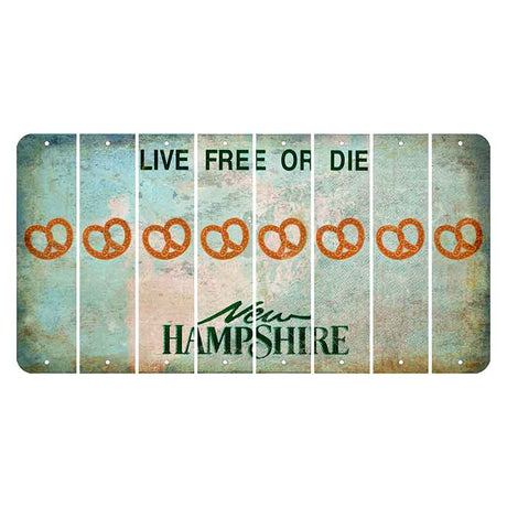 New Hampshire Cannon Mountain Cut License Plate Strips (Set of 8) Pretzel