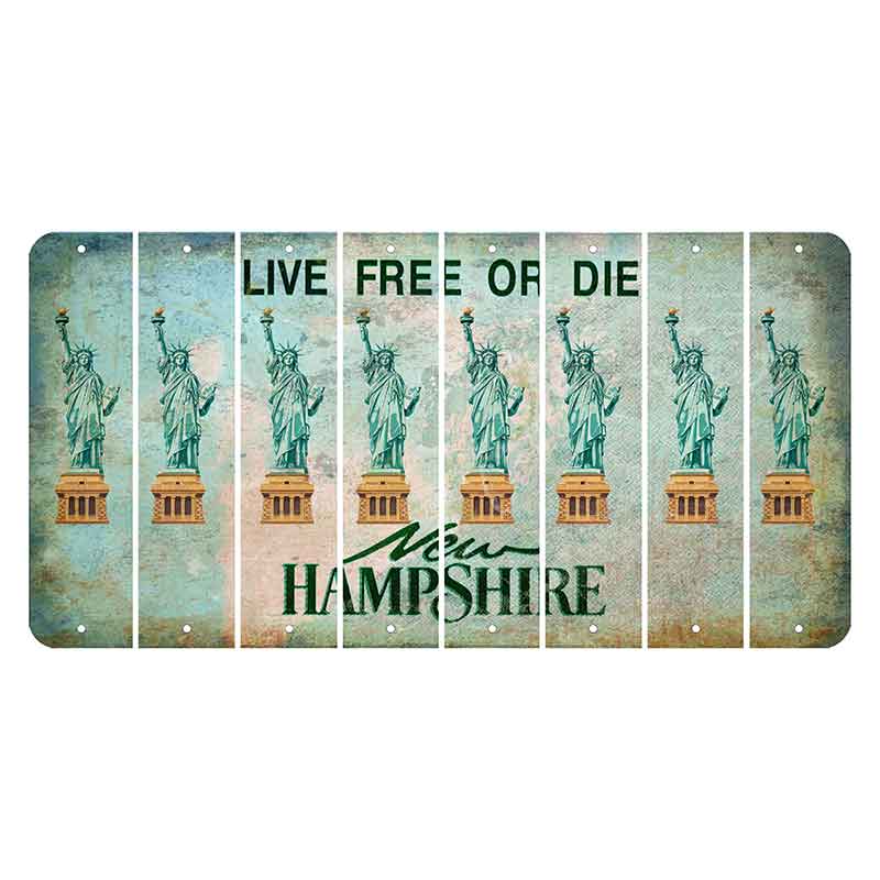 New Hampshire Cannon Mountain Cut License Plate Strips (Set of 8) Statue of Liberty