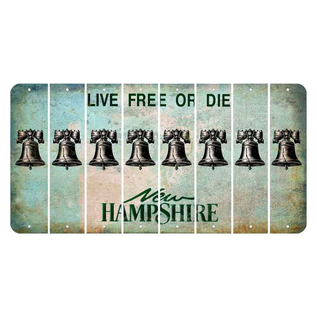 New Hampshire Cannon Mountain Cut License Plate Strips (Set of 8) Liberty Bell