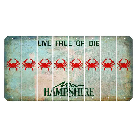 New Hampshire Cannon Mountain Cut License Plate Strips (Set of 8) Crab