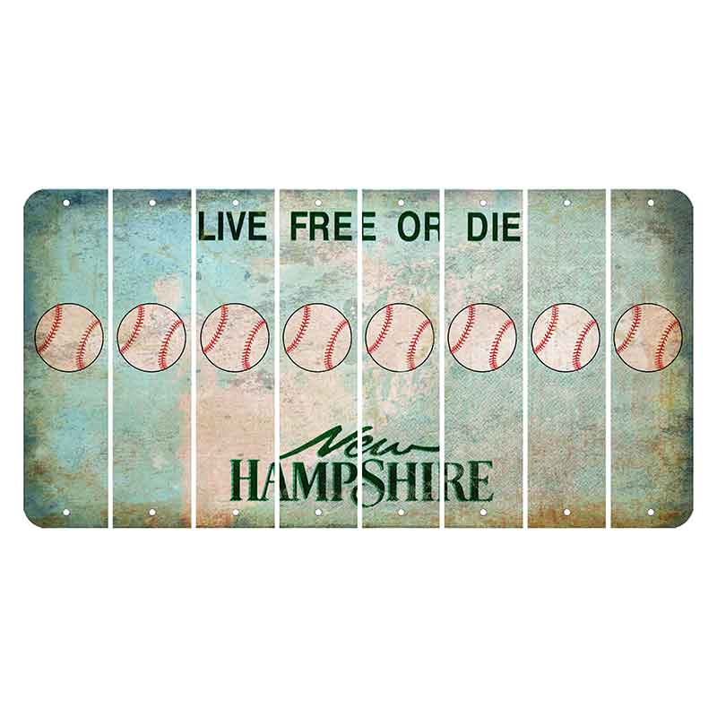 New Hampshire Cannon Mountain Cut License Plate Strips (Set of 8) Baseball