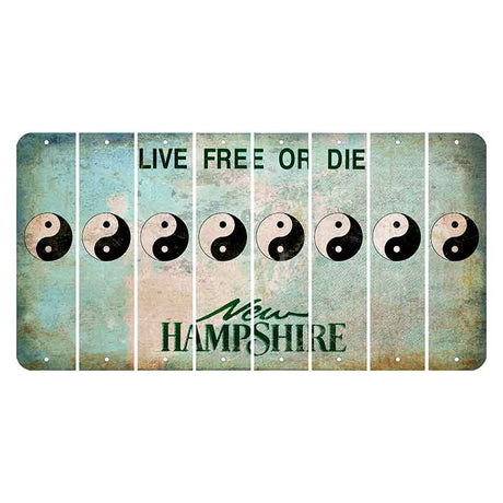 New Hampshire Cannon Mountain Cut License Plate Strips (Set of 8) Yin Yang