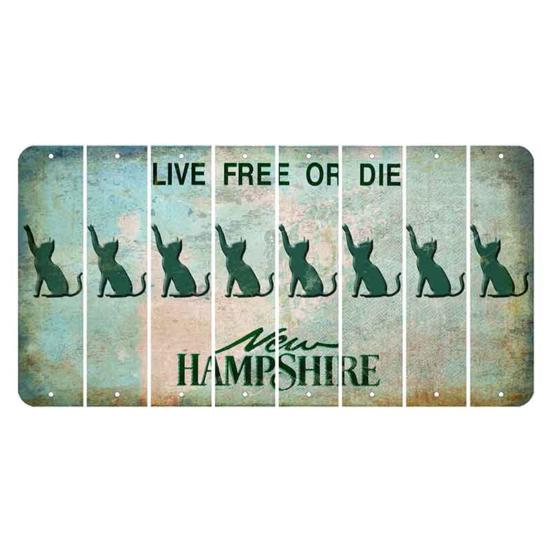 New Hampshire Cannon Mountain Cut License Plate Strips (Set of 8) Cat