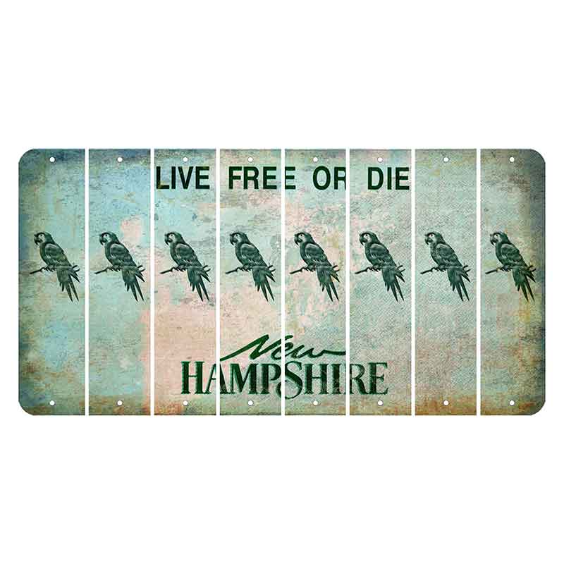 New Hampshire Cannon Mountain Cut License Plate Strips (Set of 8) Parrot