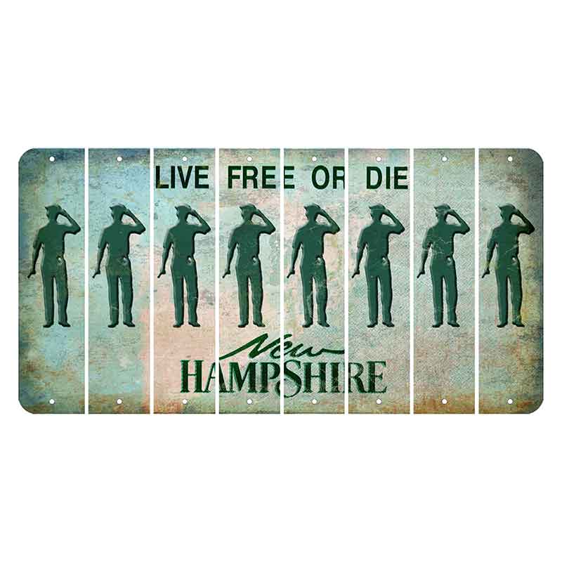 New Hampshire Cannon Mountain Cut License Plate Strips (Set of 8) Police Officer