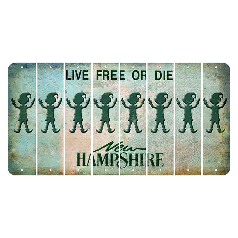 New Hampshire Cannon Mountain Cut License Plate Strips (Set of 8) Elf