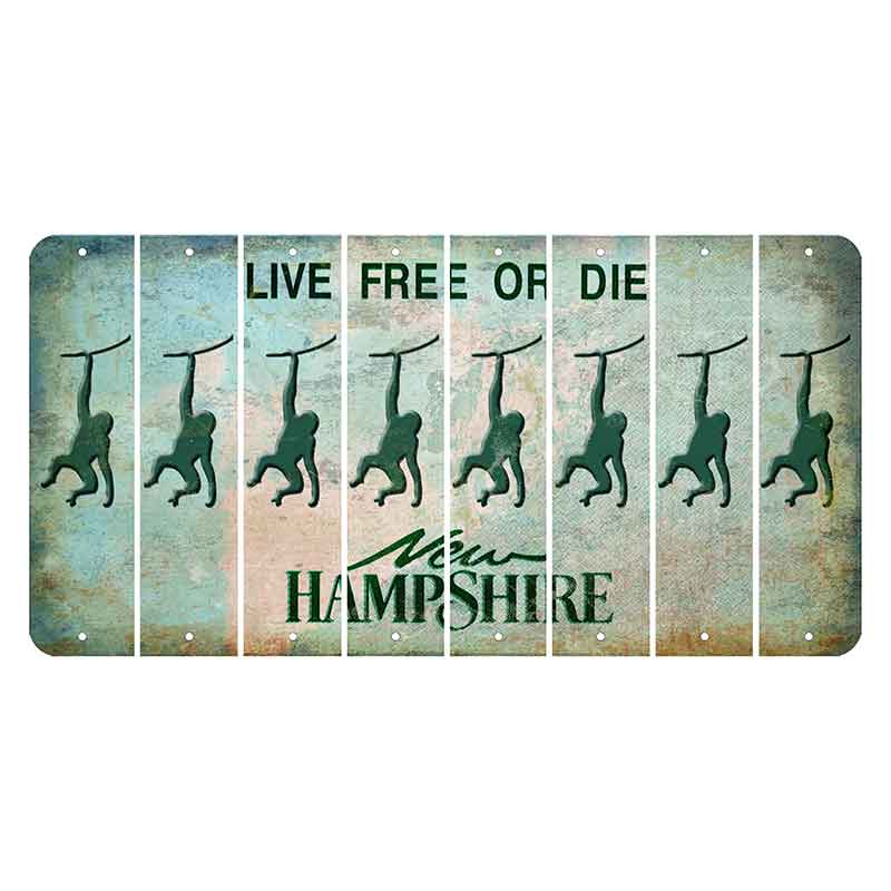 New Hampshire Cannon Mountain Cut License Plate Strips (Set of 8) Monkey