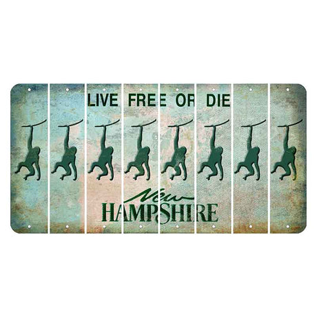 New Hampshire Cannon Mountain Cut License Plate Strips (Set of 8) Monkey