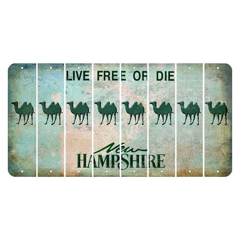 New Hampshire Cannon Mountain Cut License Plate Strips (Set of 8) Camel