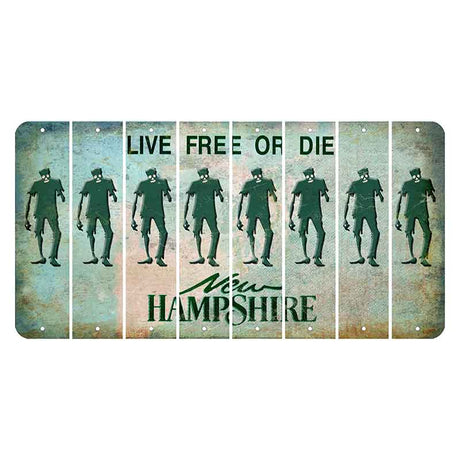 New Hampshire Cannon Mountain Cut License Plate Strips (Set of 8) Zombie