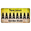 New Jersey Yellow Garden State Cut License Plate Strips (Set of 8) A