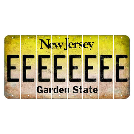 New Jersey Yellow Garden State Cut License Plate Strips (Set of 8) E