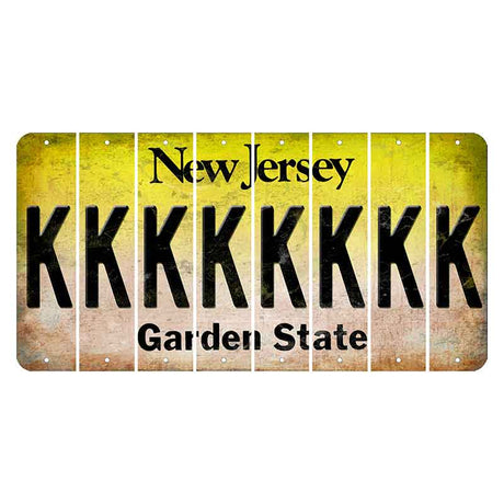 New Jersey Yellow Garden State Cut License Plate Strips (Set of 8) K