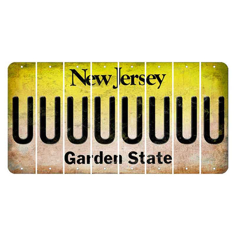 New Jersey Yellow Garden State Cut License Plate Strips (Set of 8) U