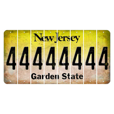 New Jersey Yellow Garden State Cut License Plate Strips (Set of 8) 4