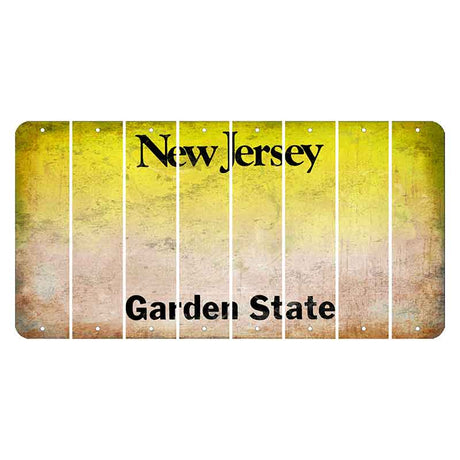 New Jersey Yellow Garden State Cut License Plate Strips (Set of 8) Blank