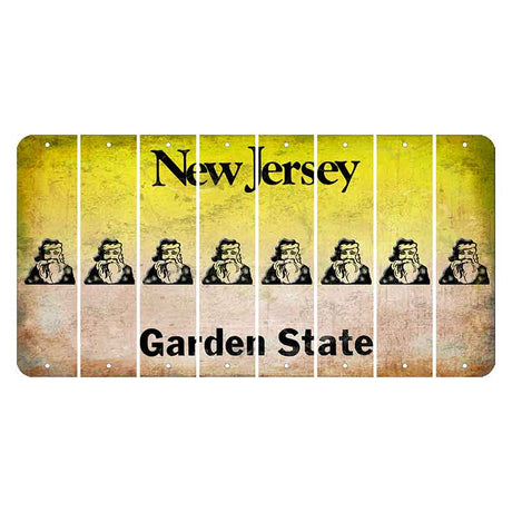 New Jersey Yellow Garden State Cut License Plate Strips (Set of 8) Santa Claus