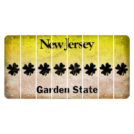 New Jersey Yellow Garden State Cut License Plate Strips (Set of 8) Shamrock