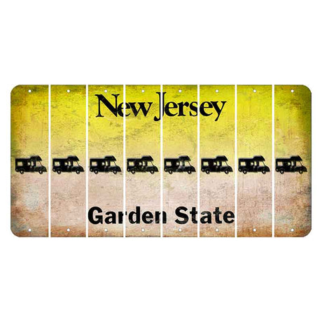 New Jersey Yellow Garden State Cut License Plate Strips (Set of 8) Camper